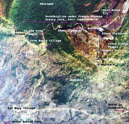 Satellite Photo of Preah Vihear and its Surrounding Region (Courtesy: Bora Touch)