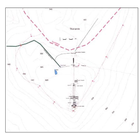 Figure 13. Map Used by the Kingdom of Cambodia Based

On the Map Recognized by the ICJ as an Integral Part of

The Treaty Settlement in its Judgment of 15 June 1962

(Courtesy: Official Map by the Royal Government of

Cambodia submitted to UNESCO for the inscription

Of the Temple of Preah Vihear on the World Heritage List)